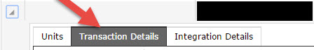 Transaction Details showing error information