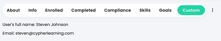 User profile, Custom tab