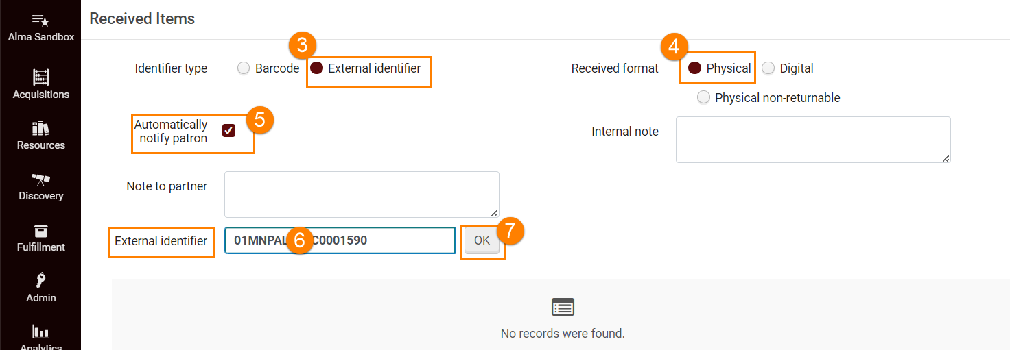 Receive workform enter external request id