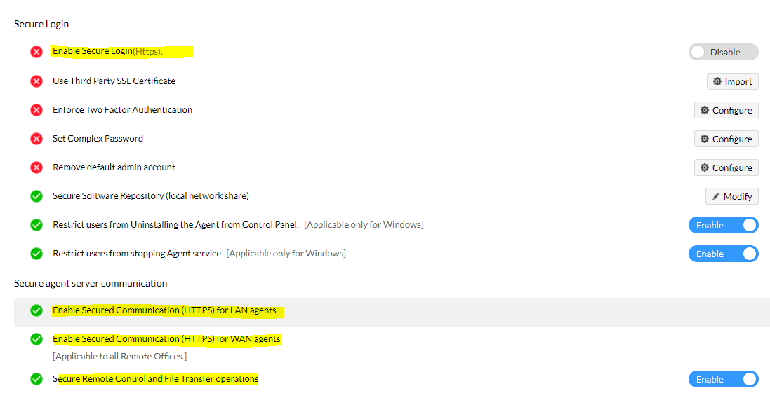 Enable https mode in Desktop Central