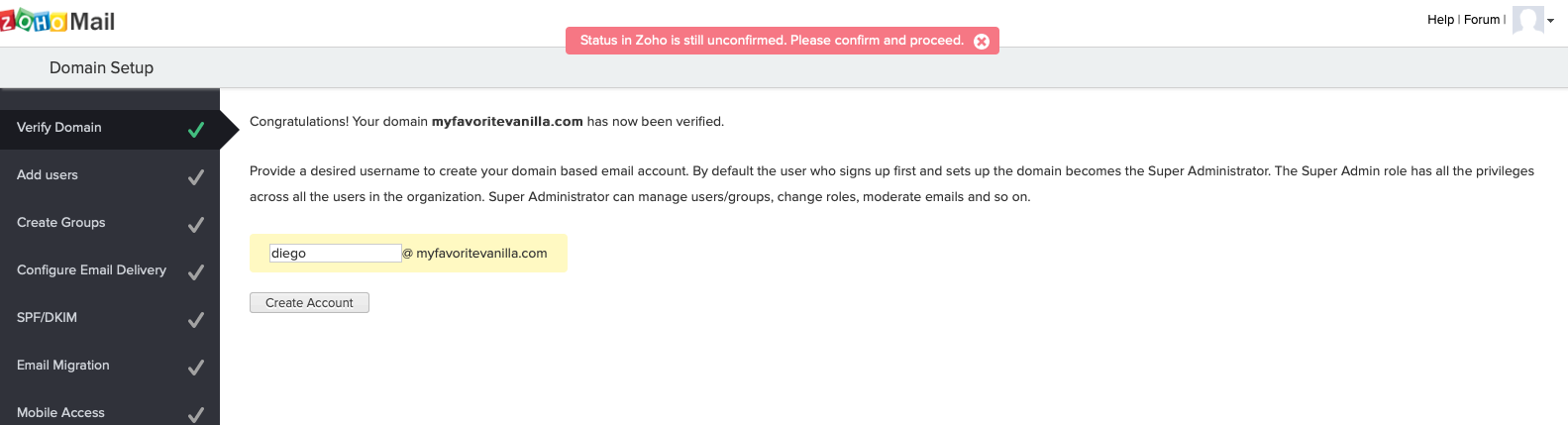 Status In Zoho Is Still Unconfirmed Please Confirm And Proceed