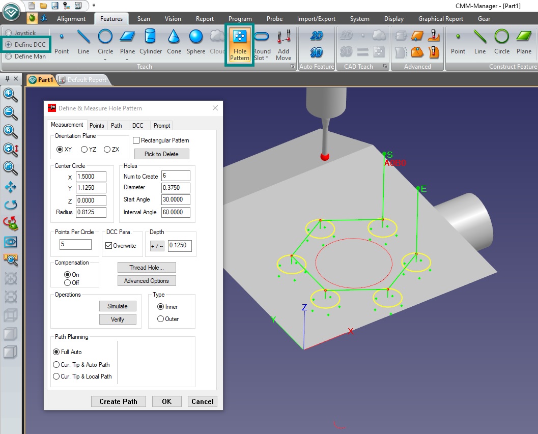 Hole pattern feature