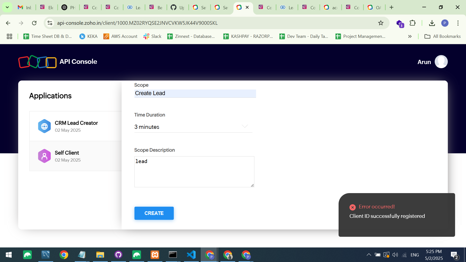 OAuth Error - {