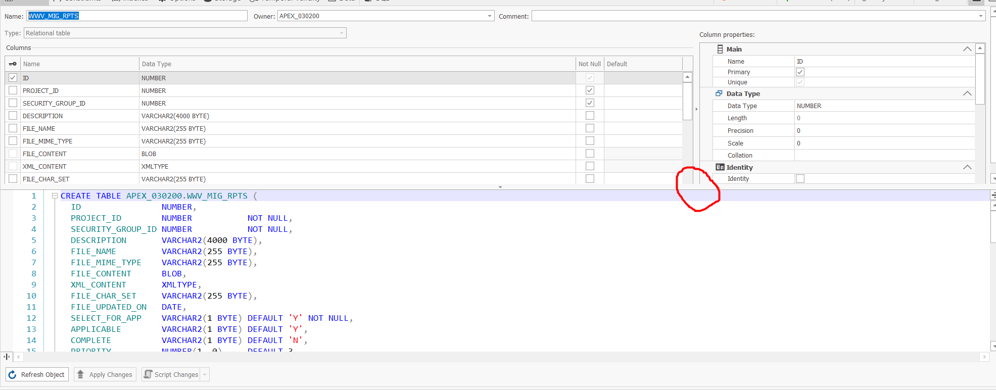 scroll problem in table editor