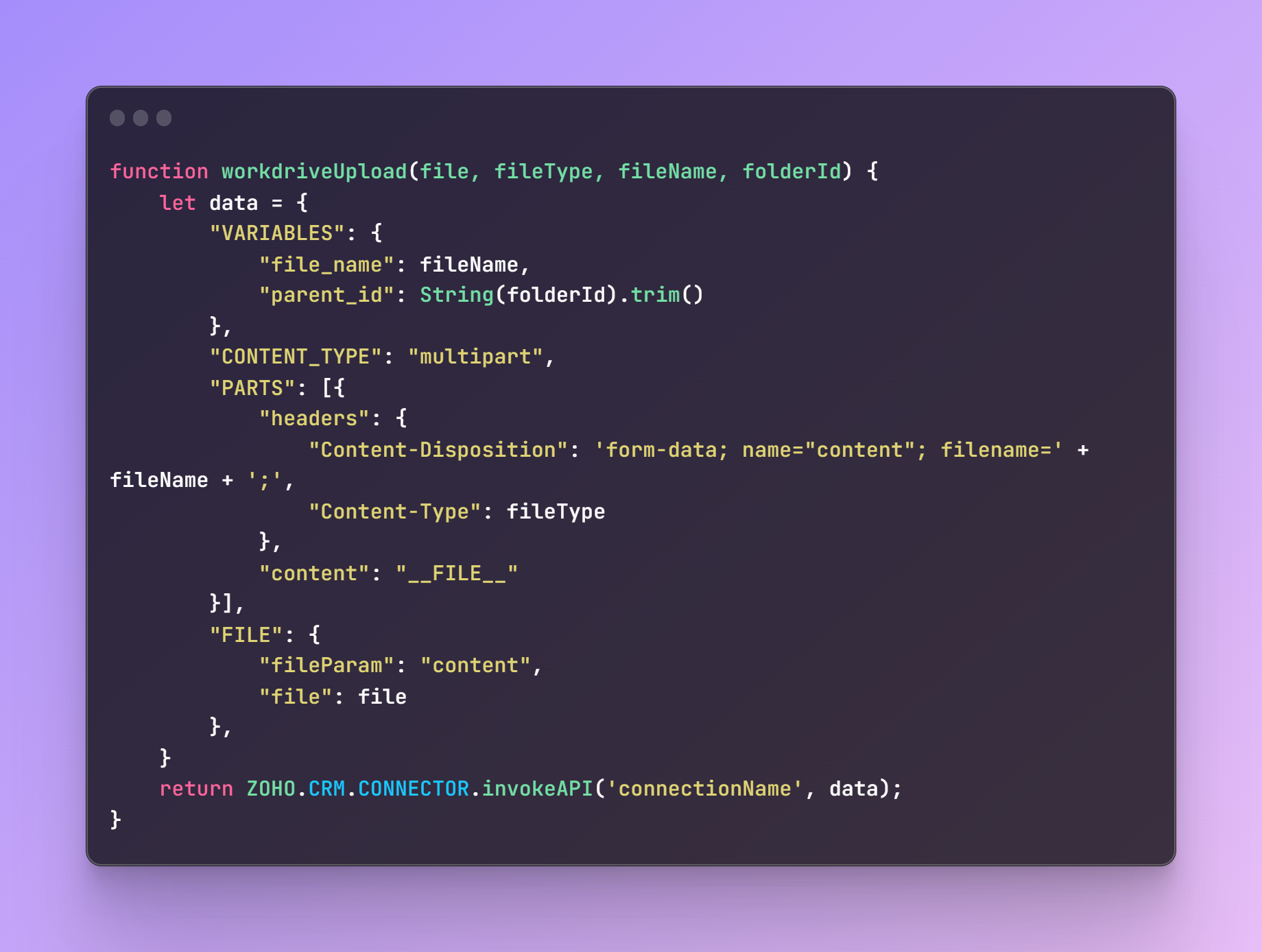 Workdrive file uplaod API Error : 