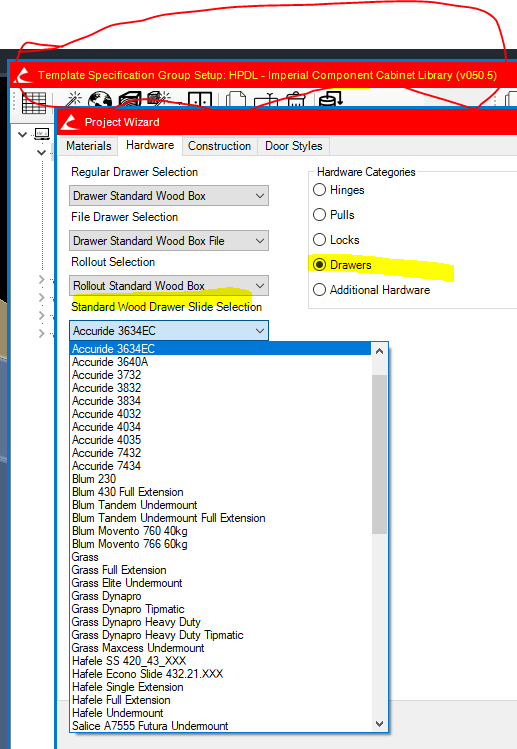 hardware not showing in Project Wizard