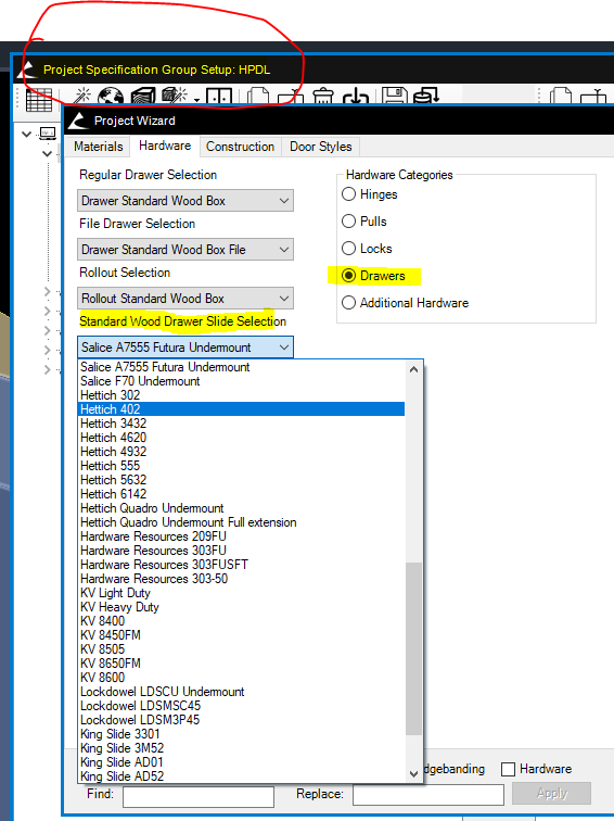 hardware not showing in Project Wizard