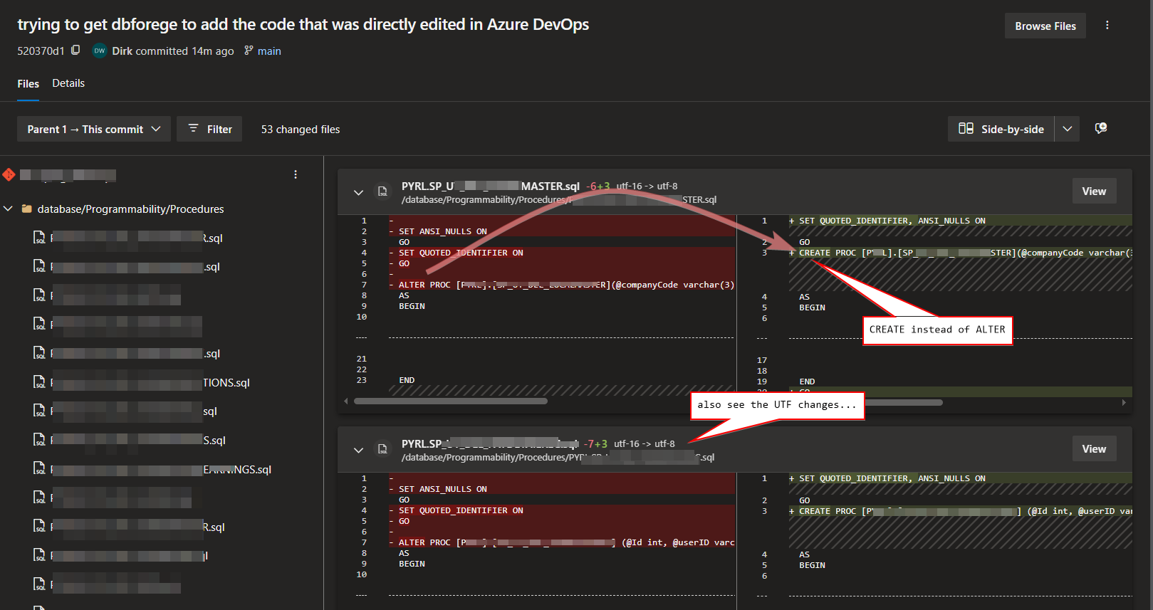 dbForge Source Control adding extra Unicode characters