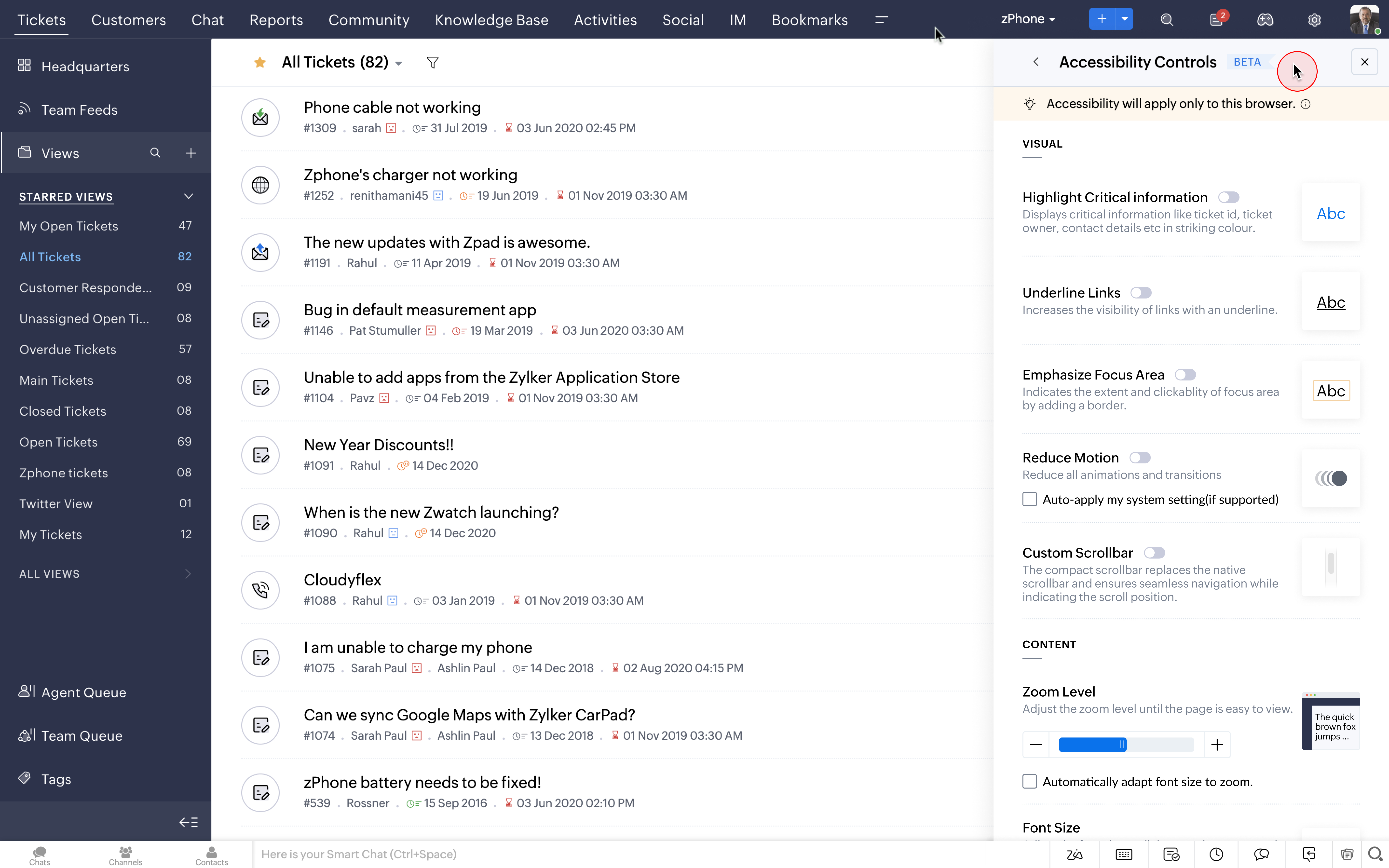 Zoho Docs Interface Announcing Early Access to the next generation of Zoho Desk UI