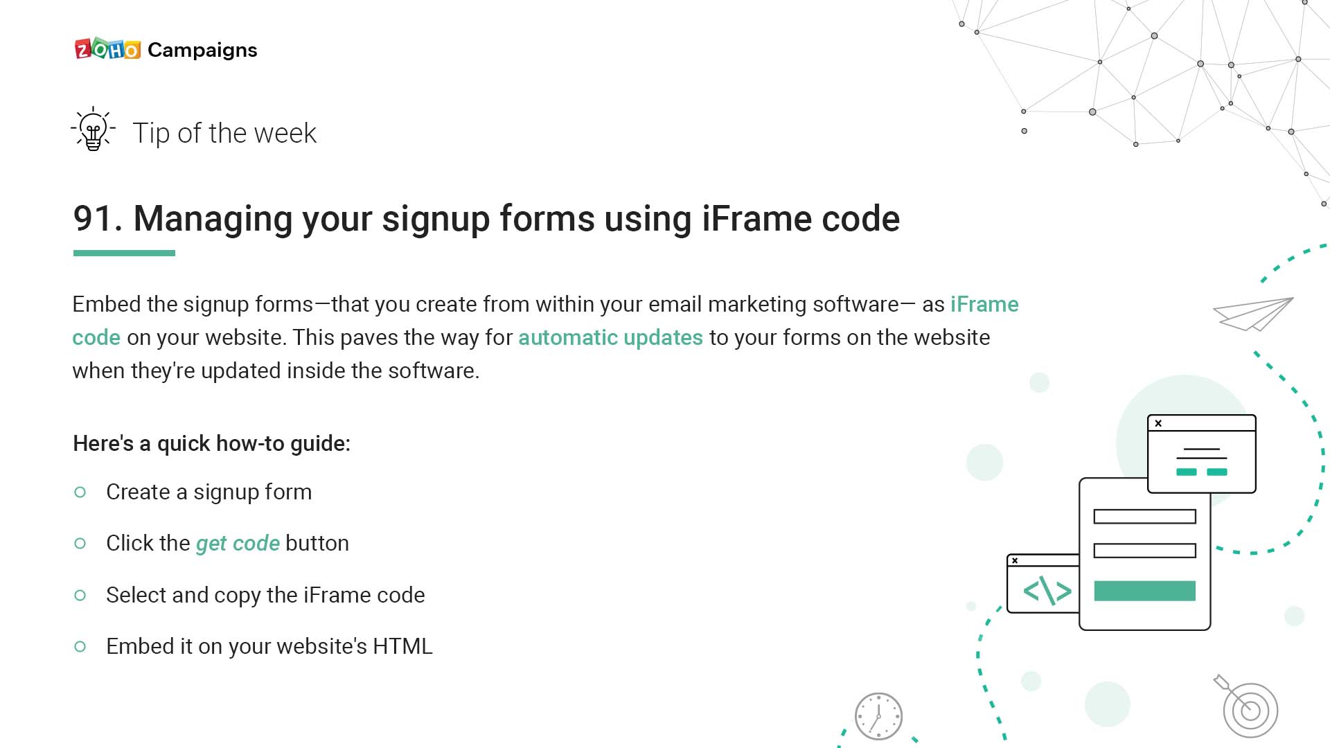 Tip of the week 91: Managing your signup forms using iFrame code