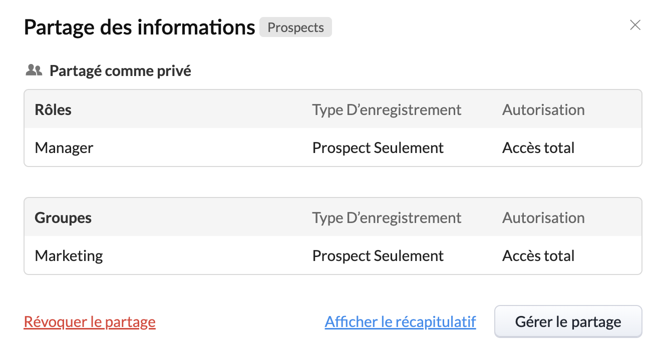 Zoho CRM : partager vos enregistrements avec les rôles et les groupes