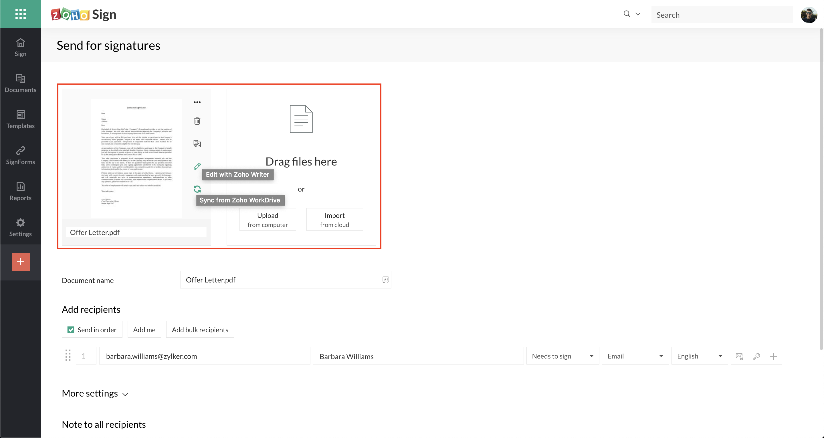 Zoho Sign Example Zoho Sign: Product Updates - Mid-2022
