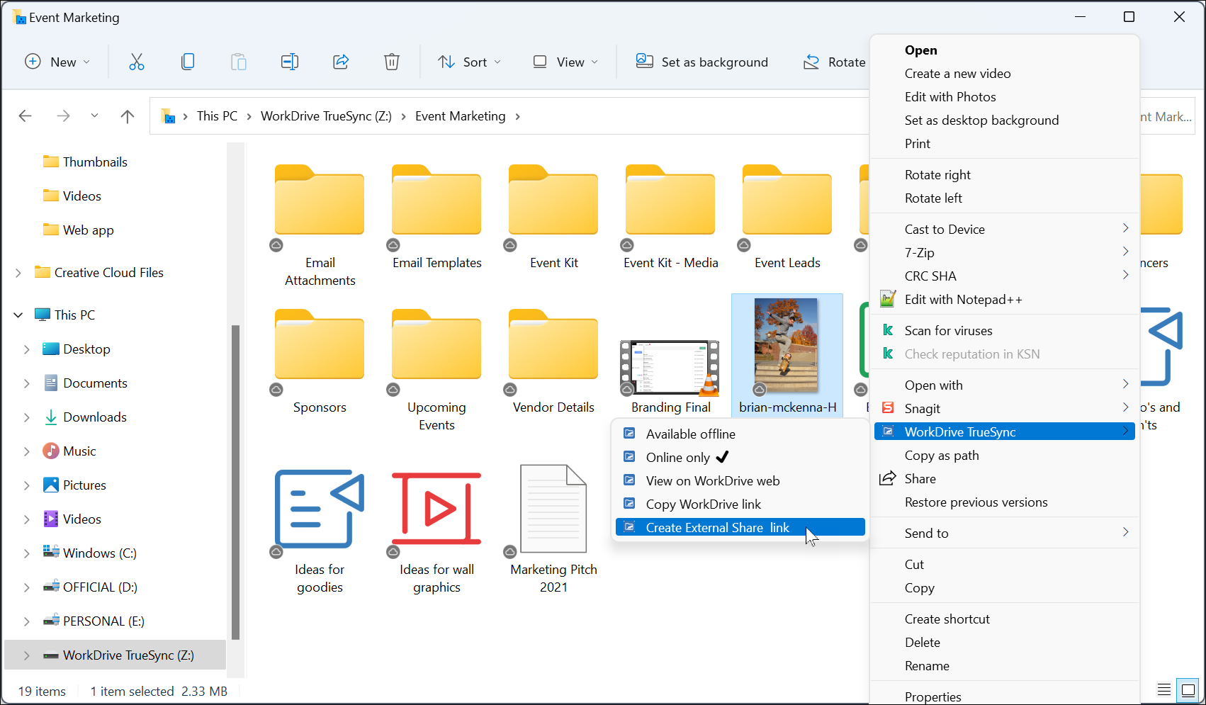 External File Share Applications Share files externally from within your desktop sync apps