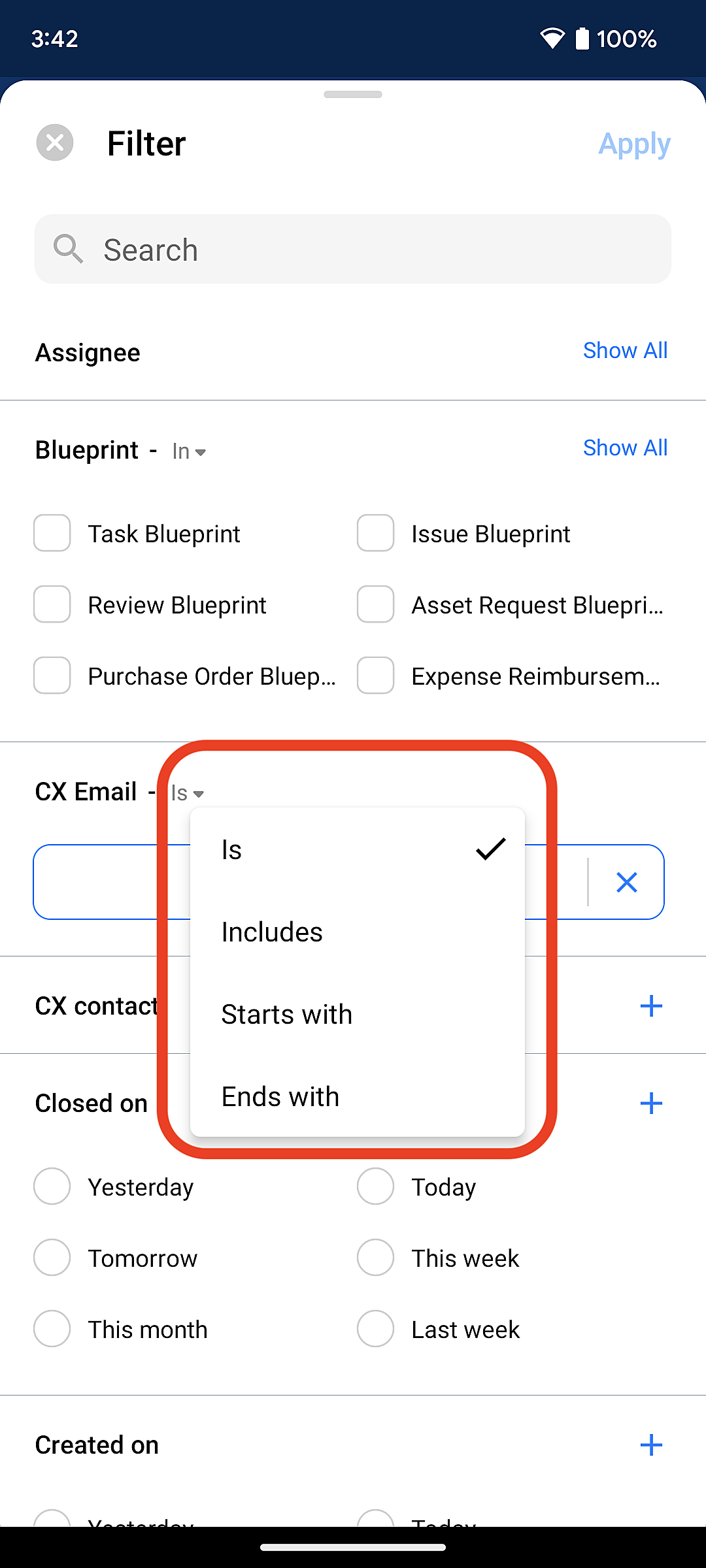 Revamped filters with new UI in the latest version of the Qntrl Android ...