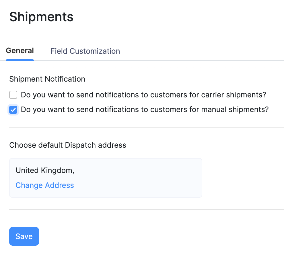 Automated notifications on Shipment to Customer