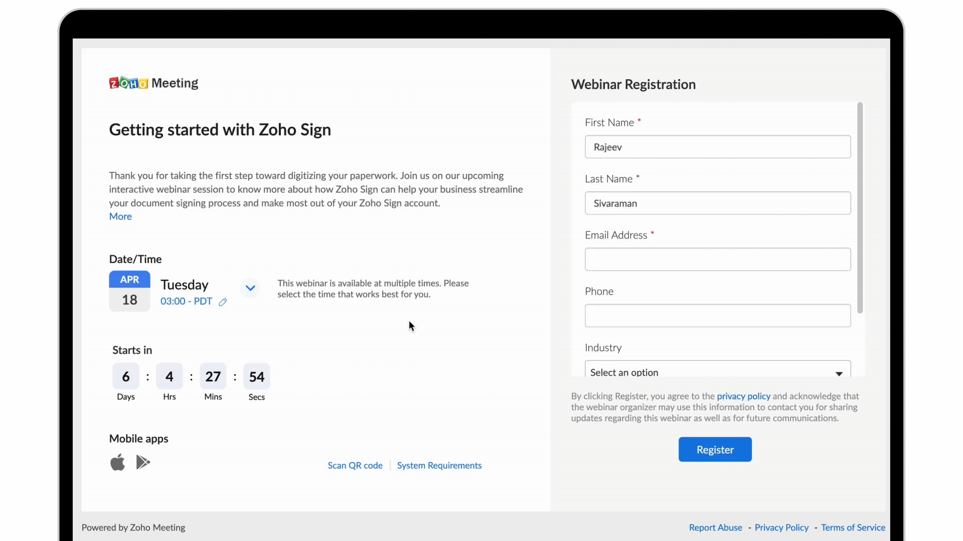Zoho Sign Steps Free webinar - Getting started with Zoho Sign