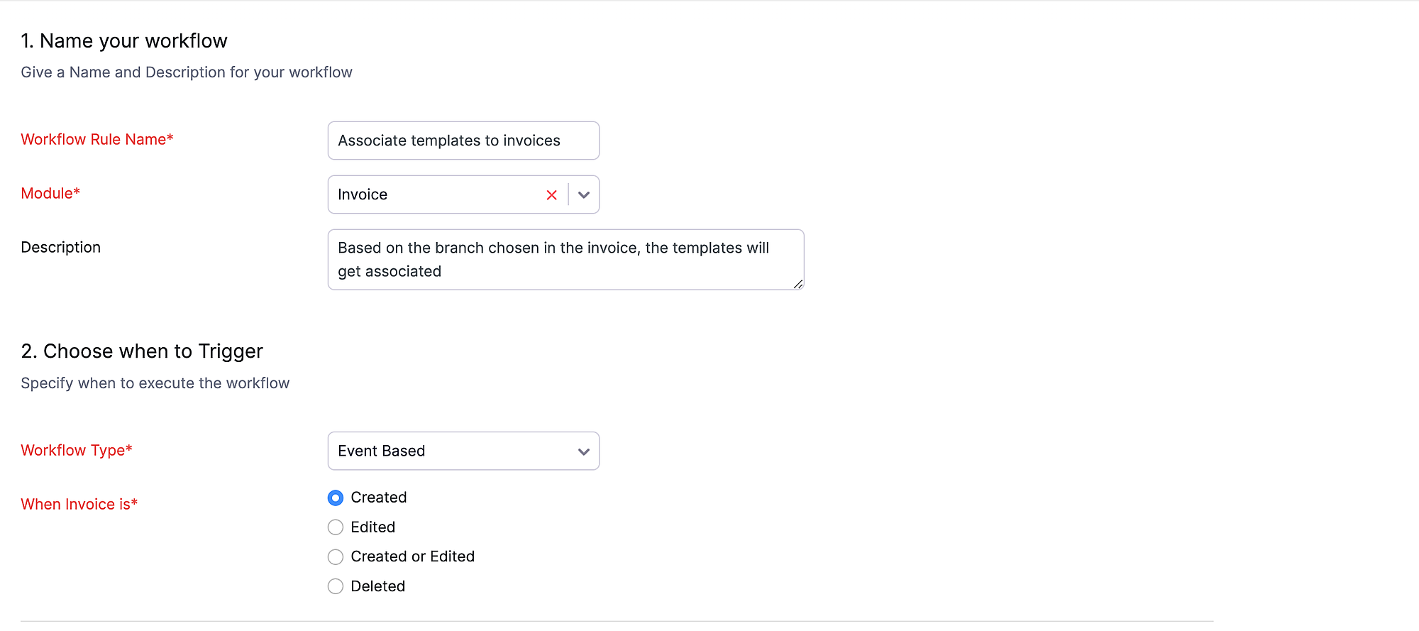 Function #19: Associate invoice templates automatically based on branch