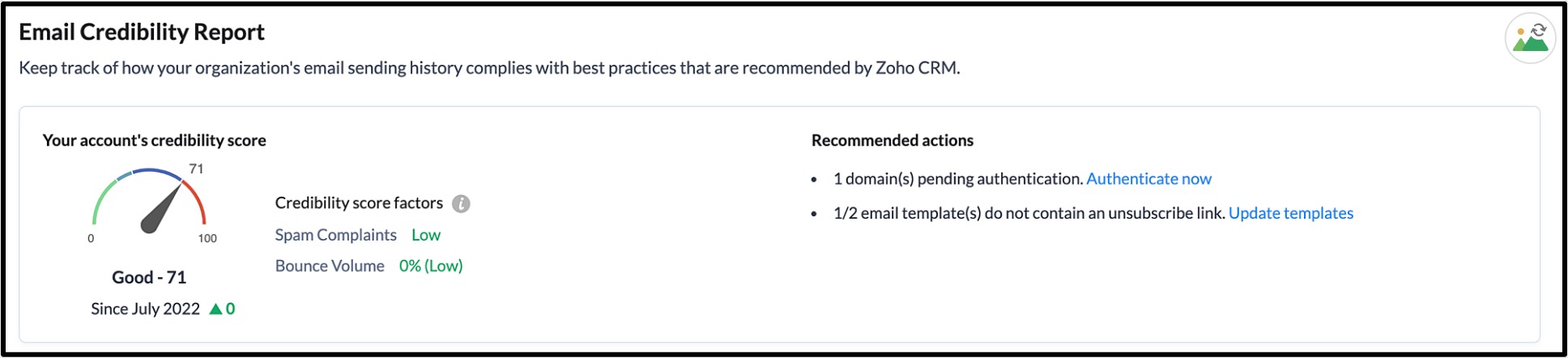 Email Reputation Check Email Credibility Dashboard: Track your account's email sending practices