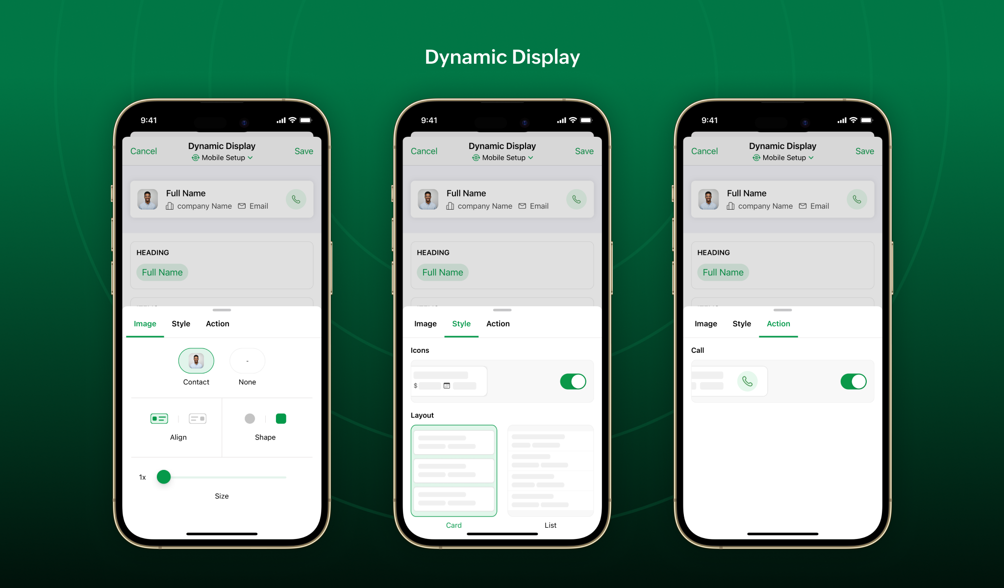 Dynamic Display - Bigin - iOS