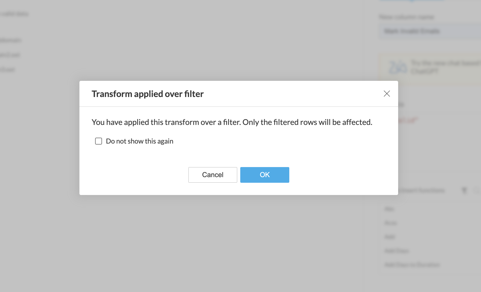 Filter incomplete email addresses using DataPrep or DataPrep + Zoho ...