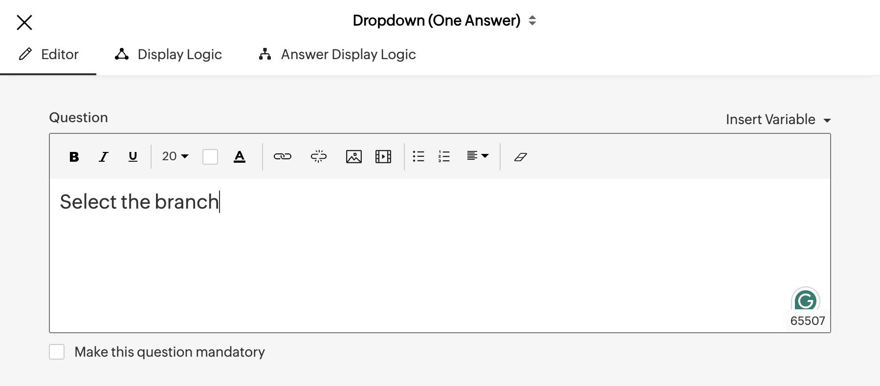Question Text Format Formatting question text in survey editor?