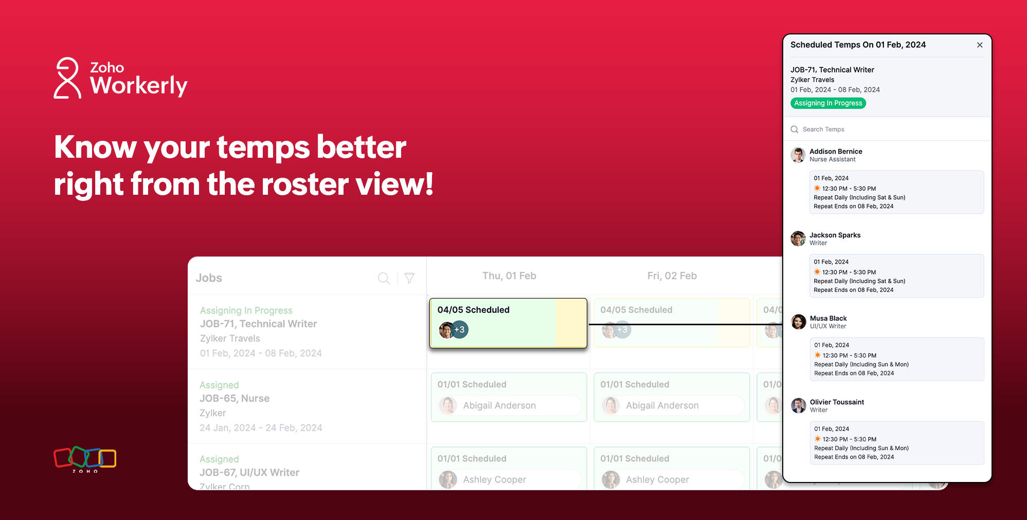 Roster View Enhancement | Zoho Workerly