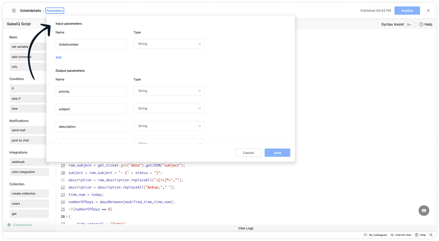 Plug Sample #1 : Fetch ticket status from Zoho Desk on Codeless bot ...