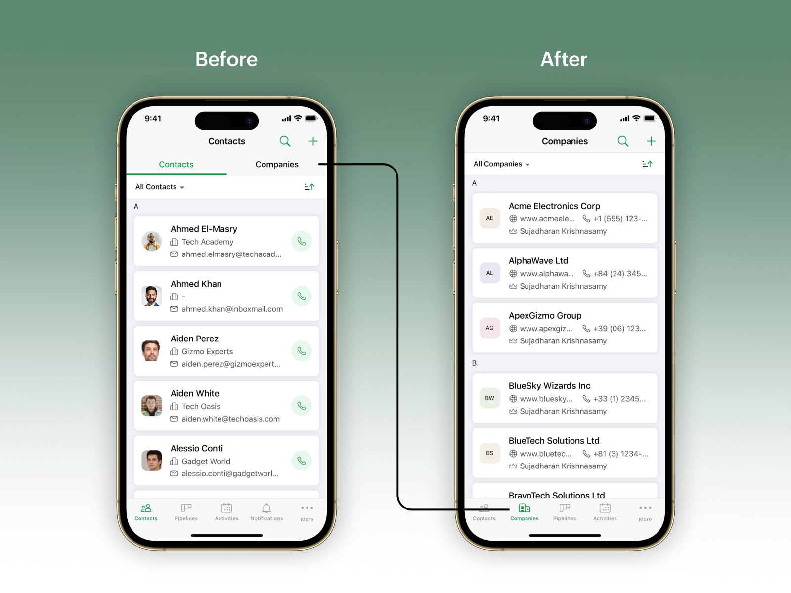 Dynamic Display Remote Settings & Contacts and Companies Modules Split ...