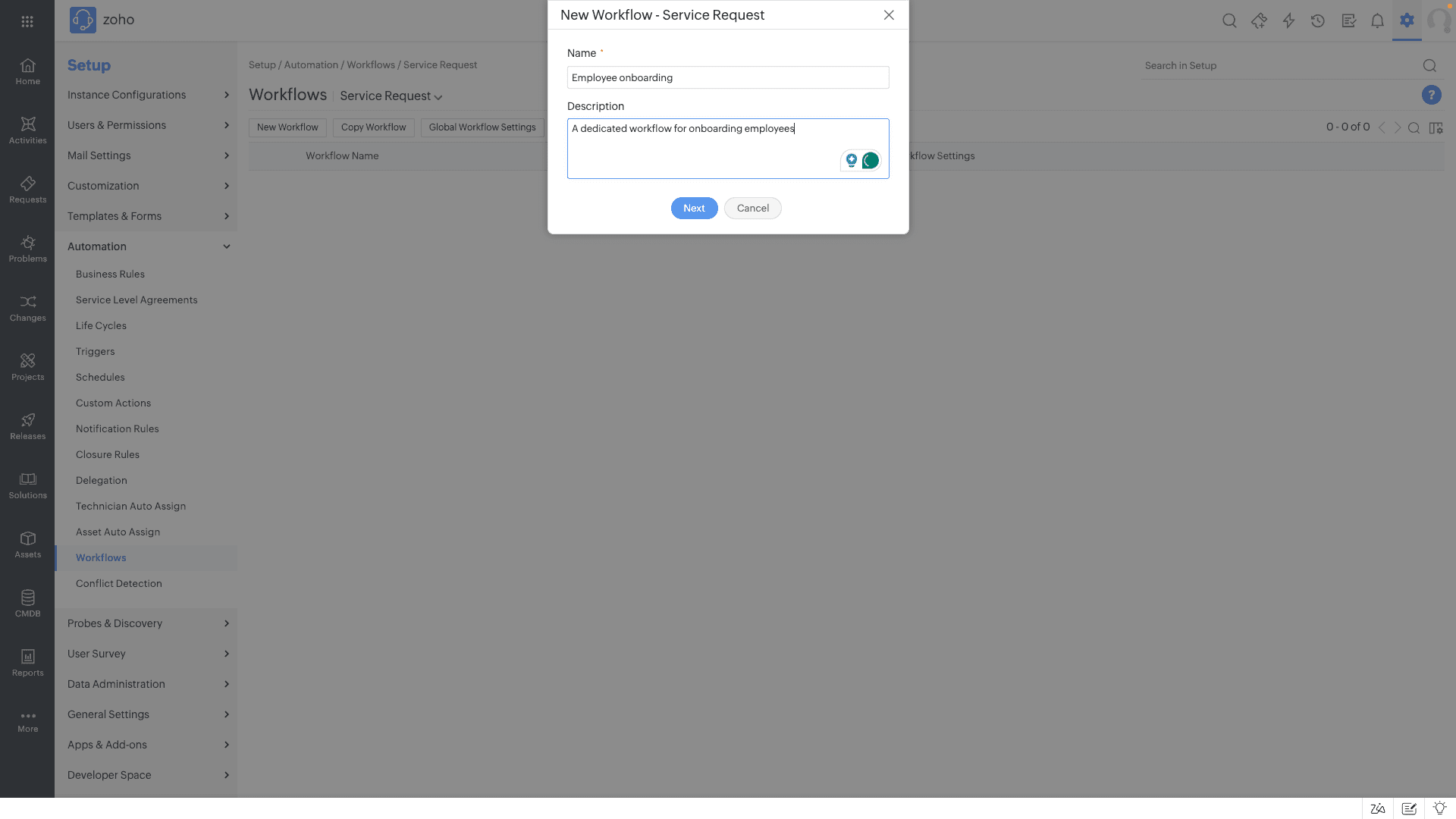 Servicedesk Plus Work Log Extending Workflows to incidents, service requests, problems, and ...