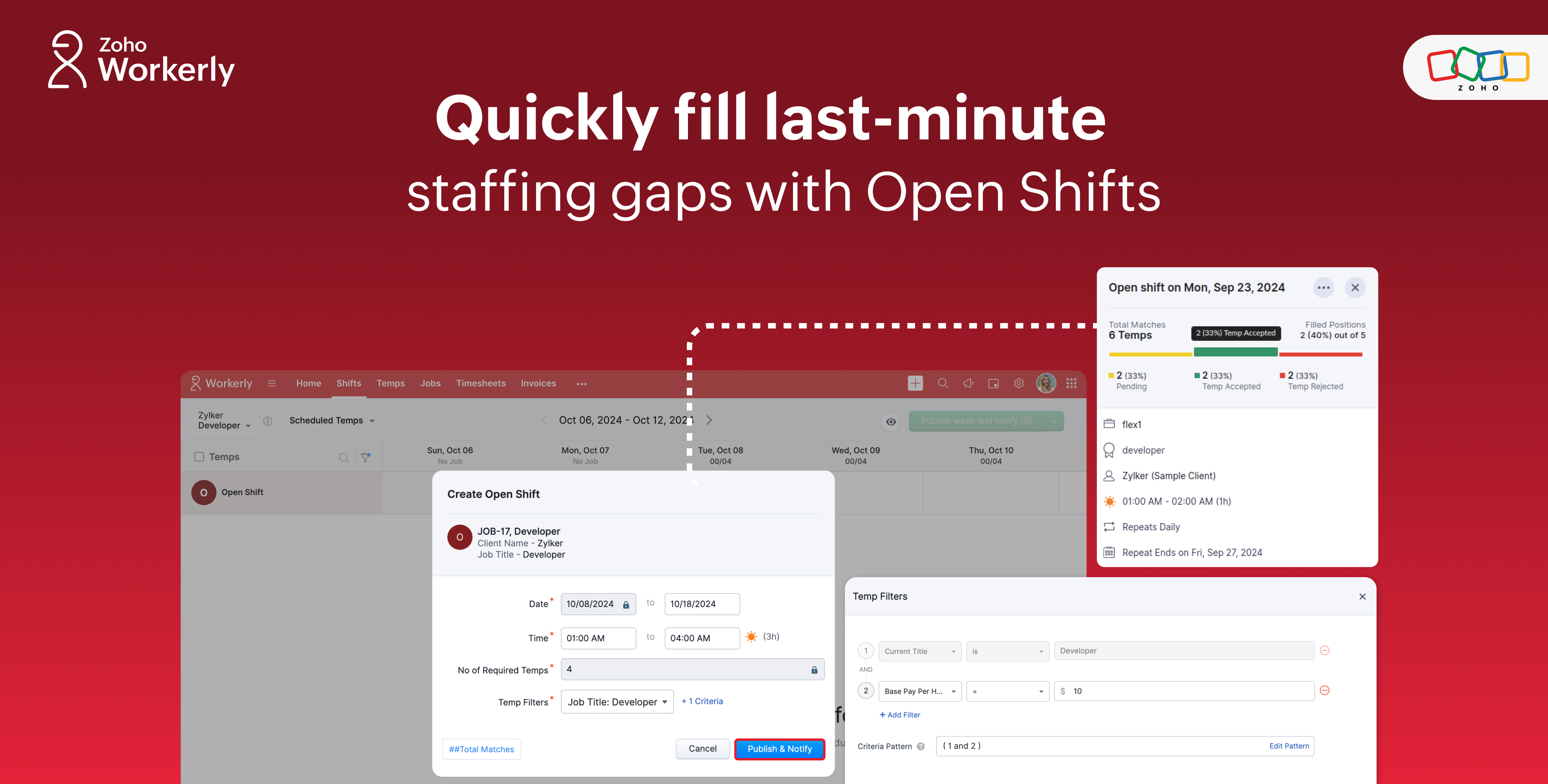 Shiftd Introducing Open Shifts (beta) in Zoho Workerly