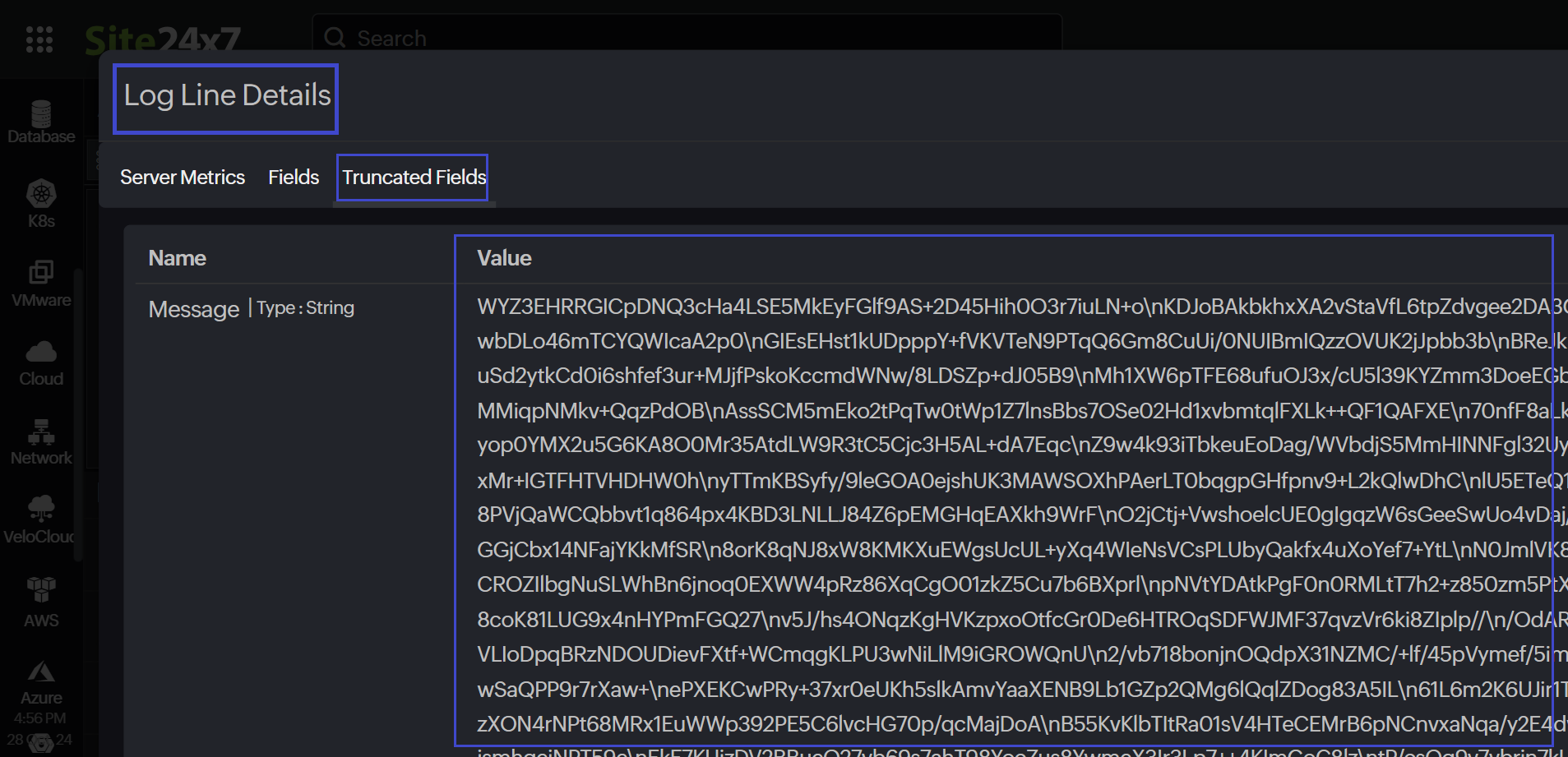 Insert/log Line Database Introducing clickable links for large log lines - Site24x7 Forum