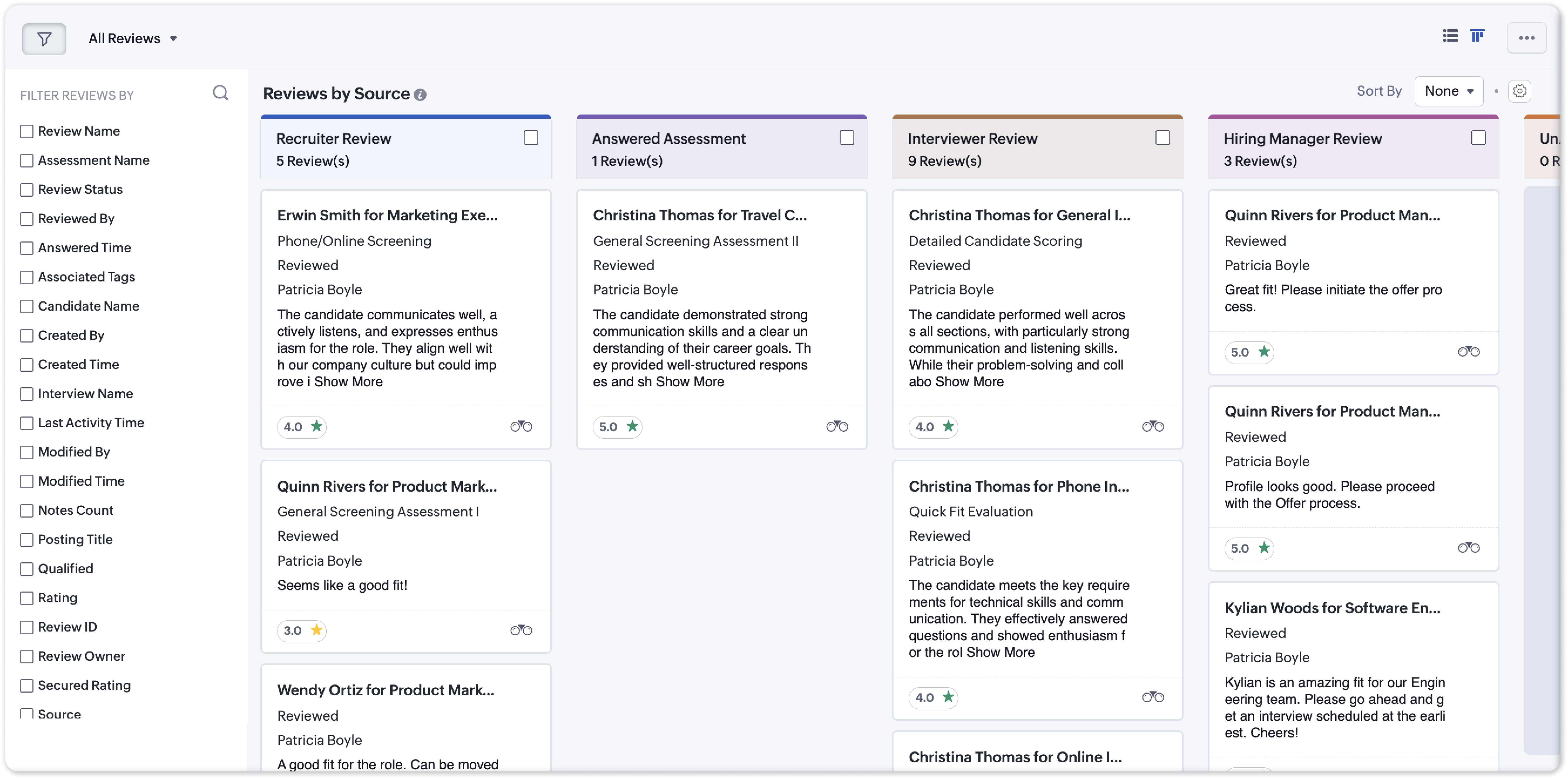 Module Review Photos Introducing the Reviews sub-module in Zoho Recruit