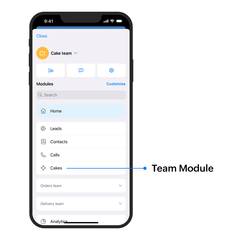 Single Module App Introducing teamspaces and team modules in Zoho CRM mobile app