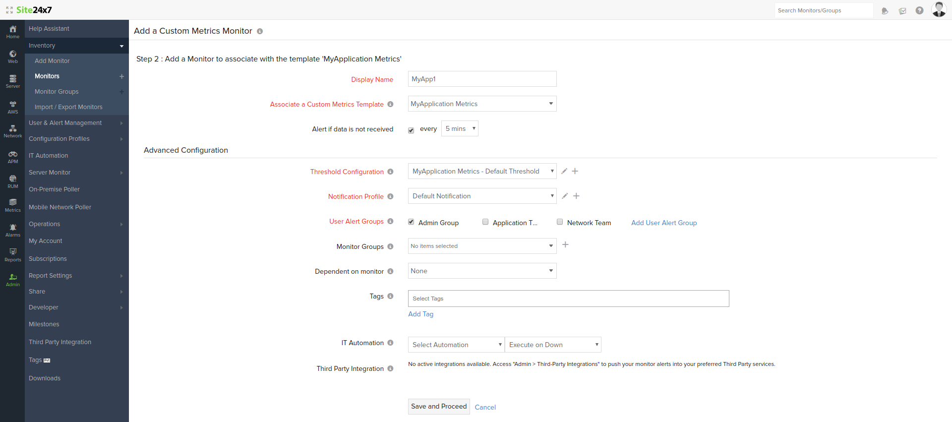CustomMetric Monitor