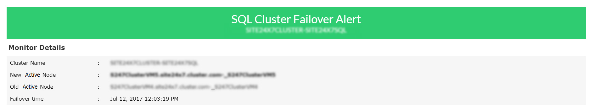 Instant notification on failover