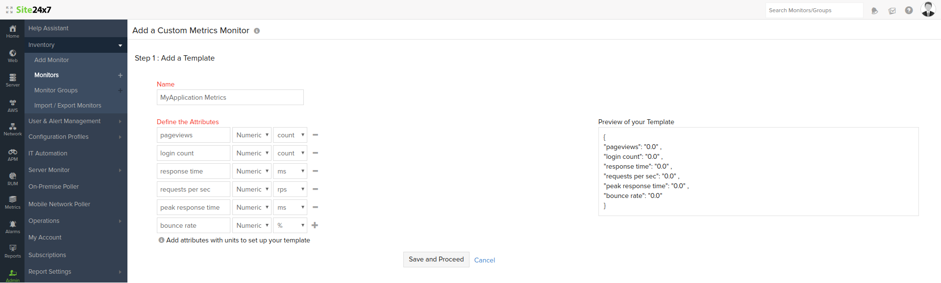 CustomMetric Template
