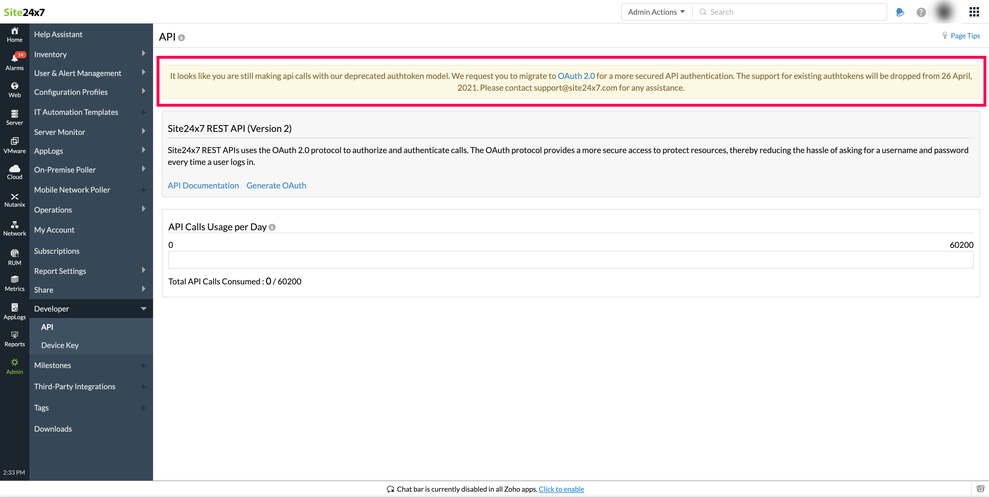 Find out whether you're making api calls using authtoken