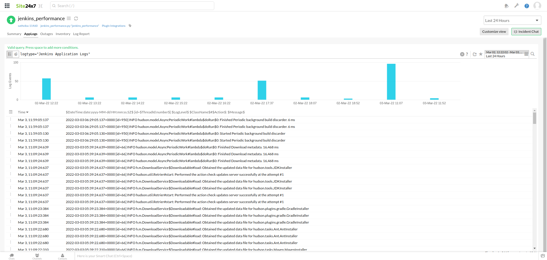 Jenkins log management
