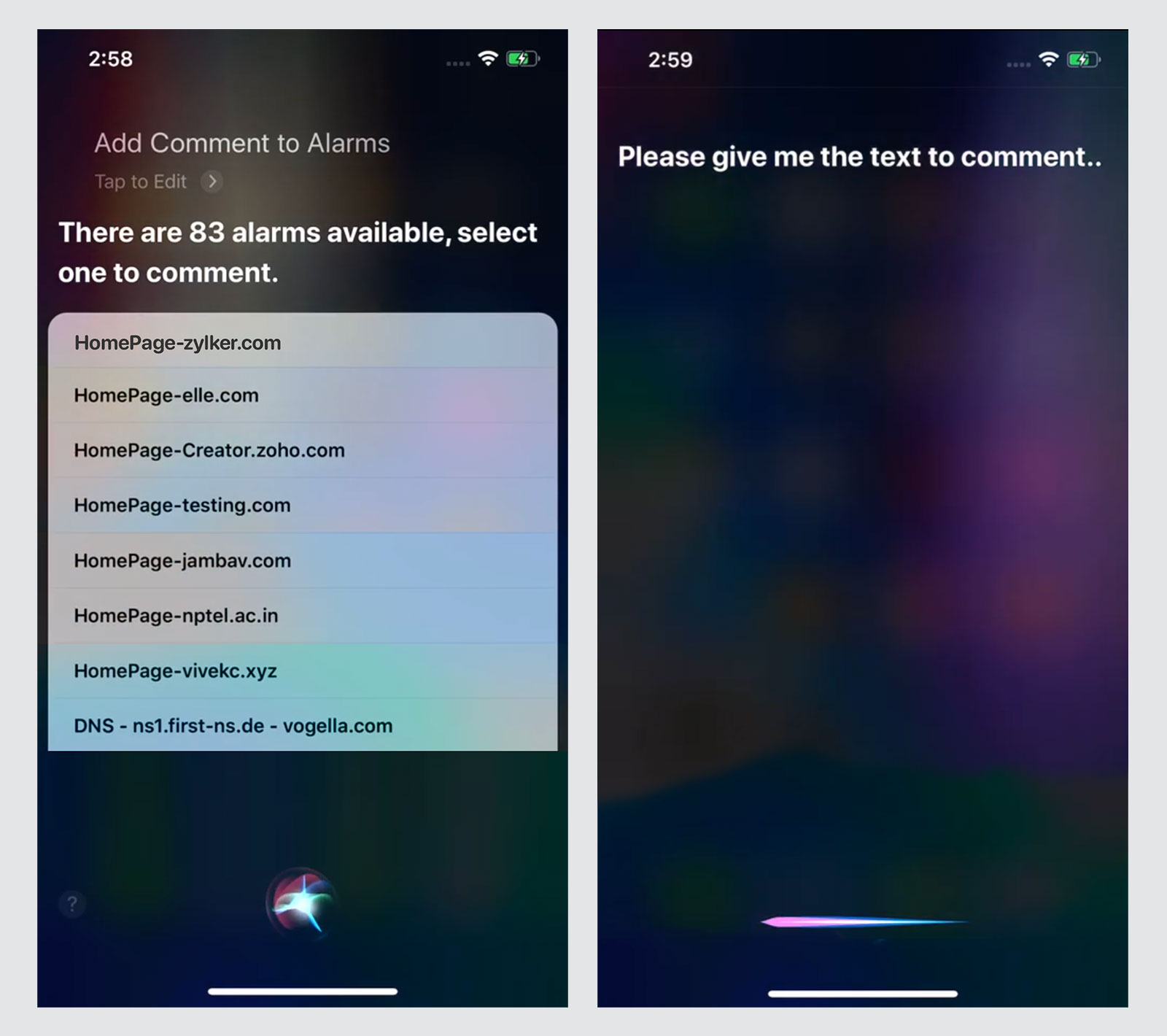 Run a shortcut with Siri UI screen
