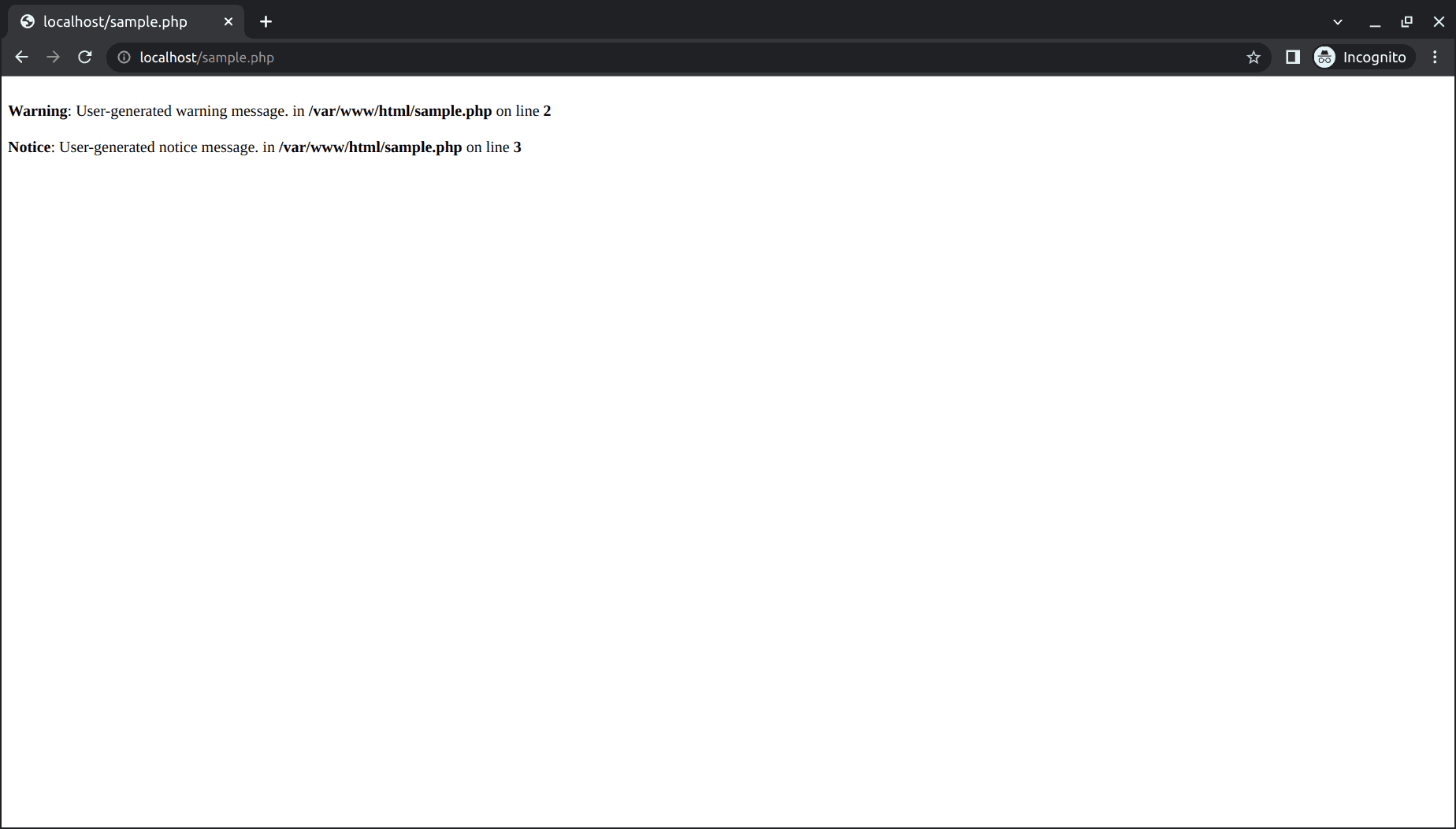 error_reporting output