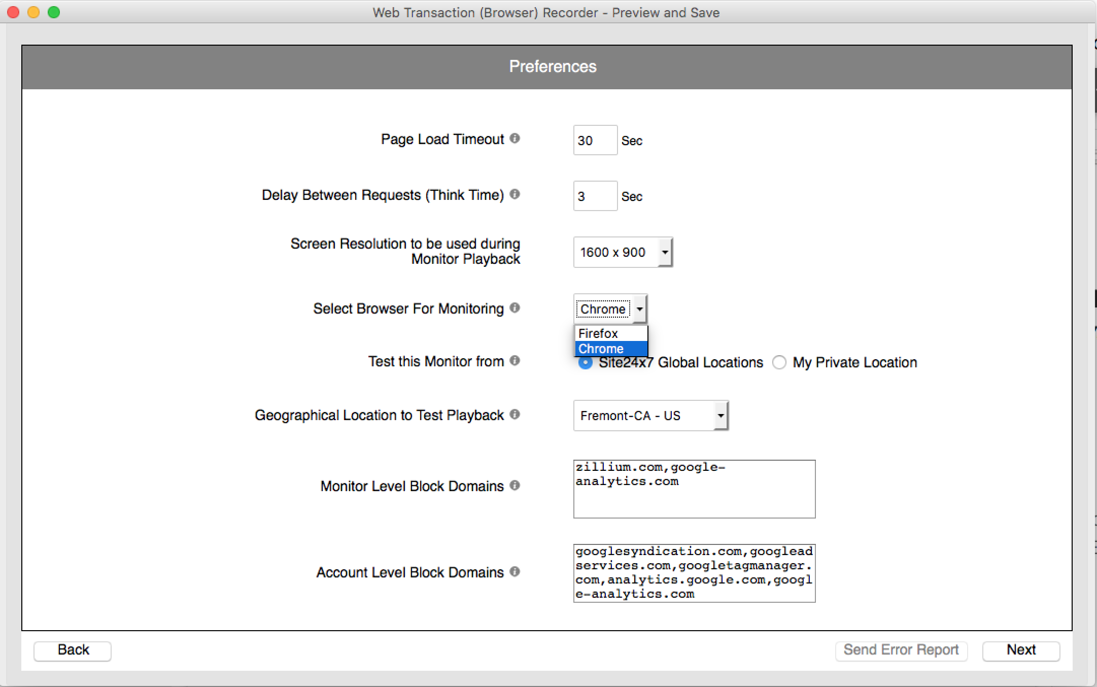 Web Transaction Browser Recorder