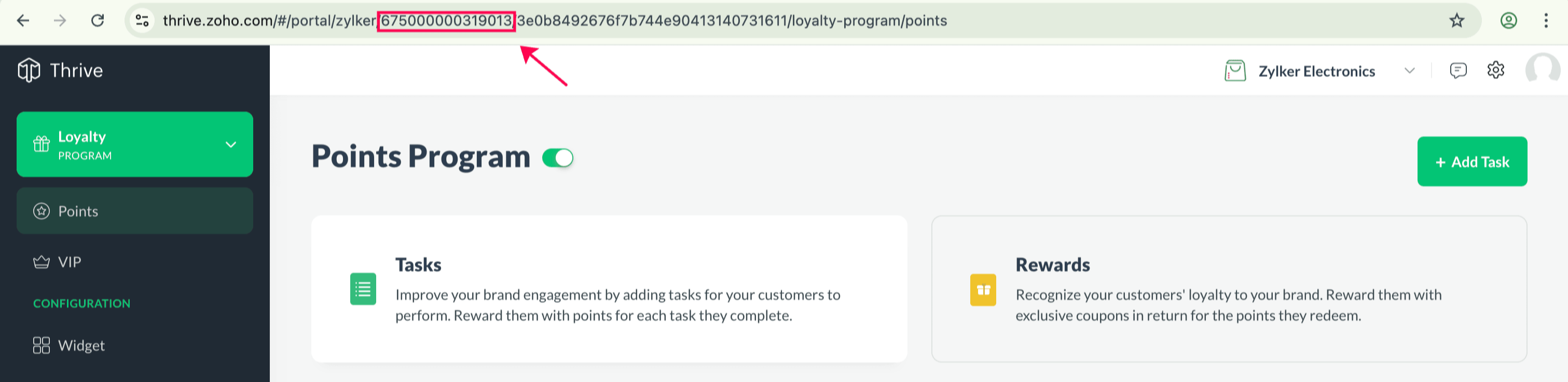 Zoho Thrive - Program Page