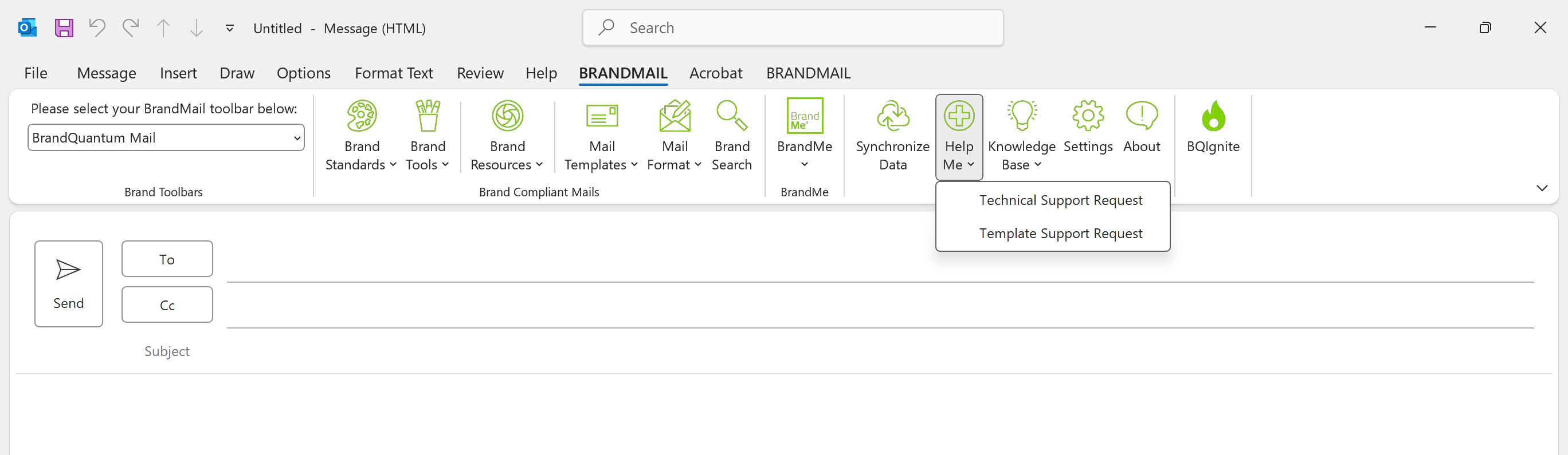 Expanded HelpMe Function in BrandMail Version 69
